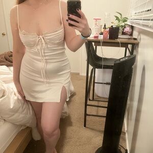 Cream Chemise with Sweetheart Neckline and Ruching